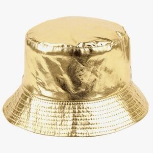 Reversible Gold Metallic Unisex Bucket Hat
